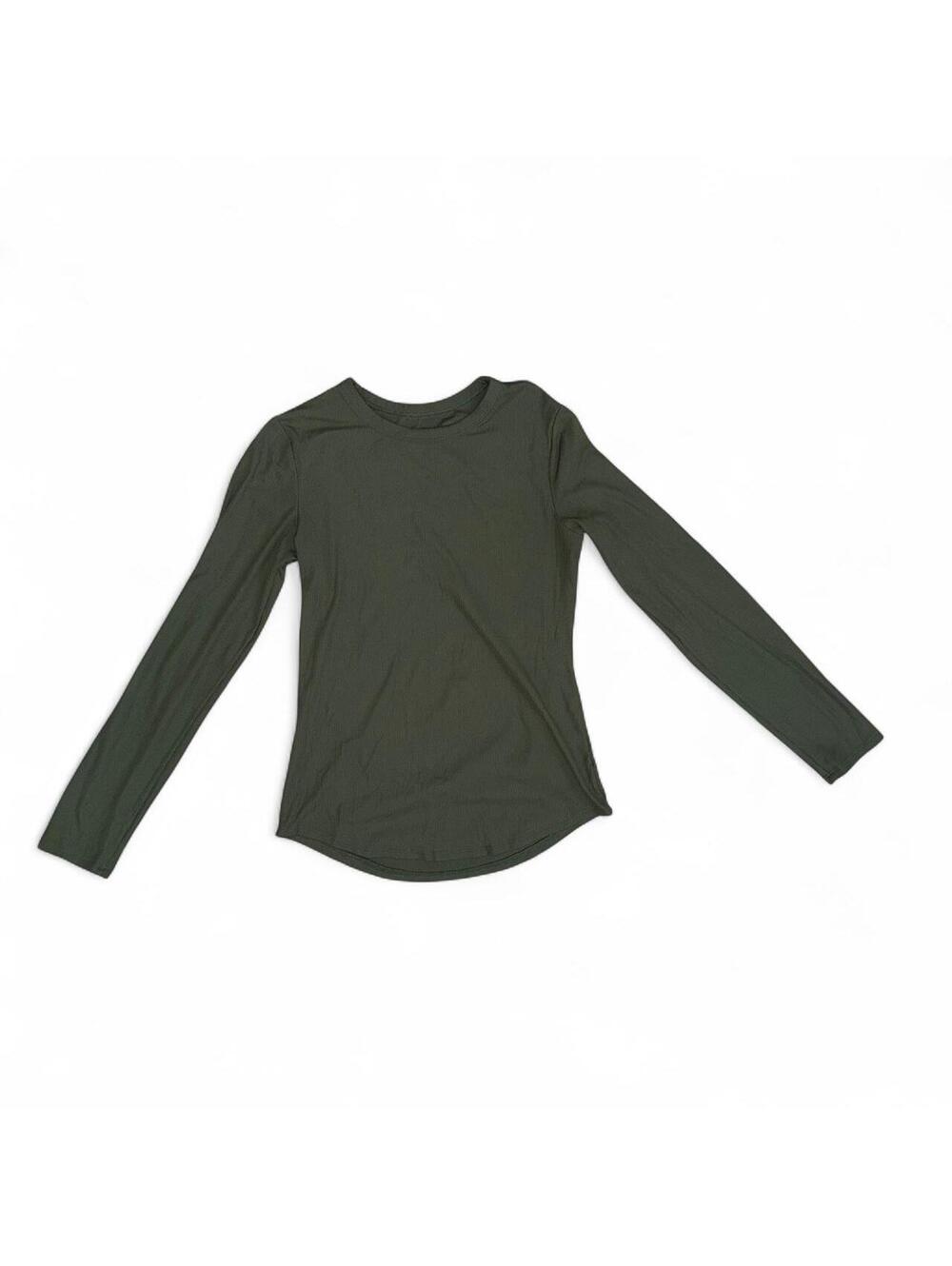 🌿 Olive Green Ribbed Long Sleeve Top 🌿 - Picture 1 of 3